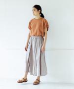 フレンチリネンキャンバス タックスカート